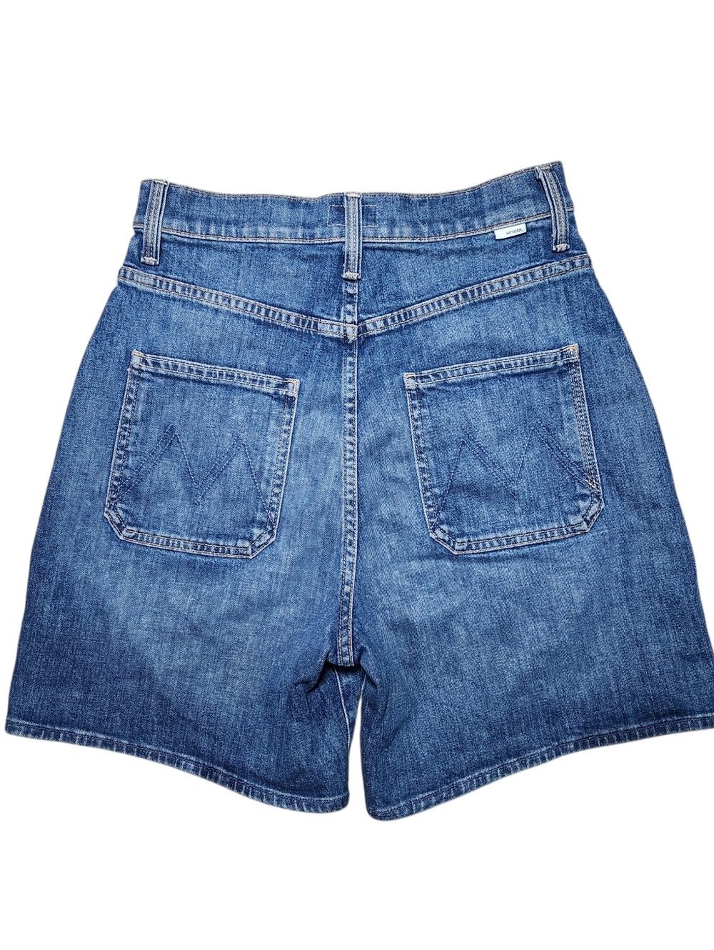 Mother Denim The Patch Rambler Rolled Short Globe Trotter Blue Women Size 26 - Picture 4 of 12